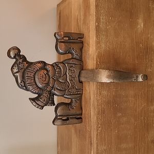 Cast Iron Snowman with Ice Skates Stocking Holder